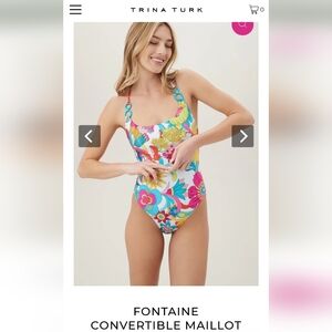 Nwt Trina Turk FONTAINE CONVERTIBLE MAILLOT one piece swimsuit